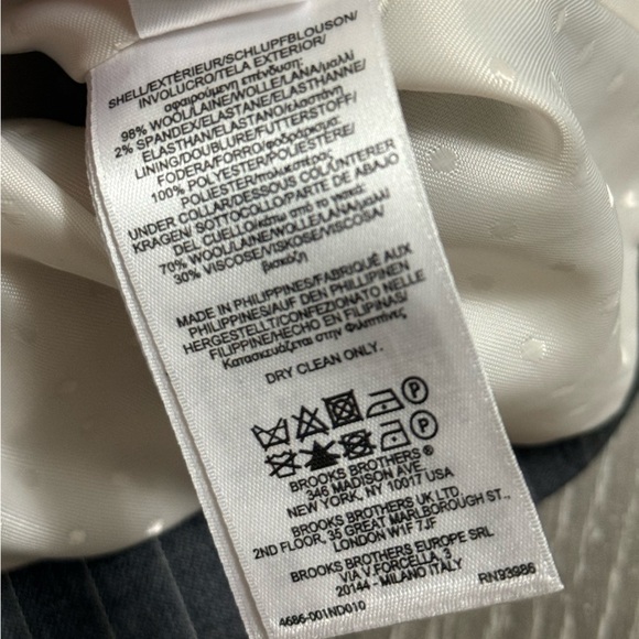 Brooks Brothers Red Fleece Wool Tollegno 1900 Pinstripe Suit Jacket Women's 8 - Picture 11 of 12